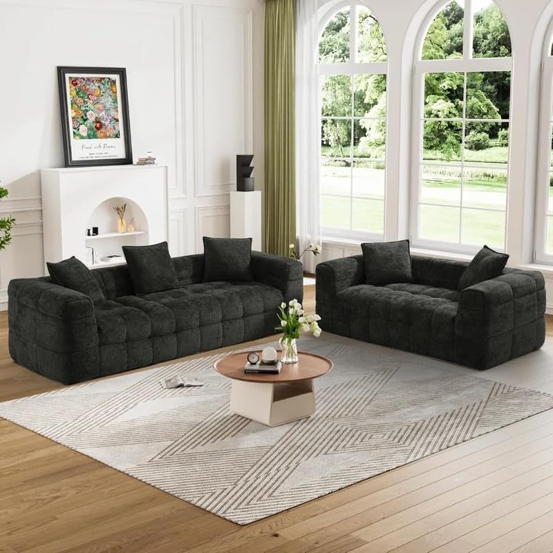 Aroma Homes Modern Comfy Chenille Sofa Set – Deep Seat 3 Seater & 2 Seater Couches - Image 1